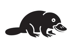 Simple Platypus Silhouette Wildlife Design vector