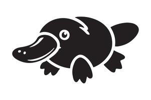 Black Platypus Symbol Simple Animal Silhouette vector