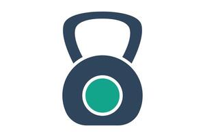 Kettlebell icon. solid icon style. icon related to gym and fitness. gym elements illustration vector