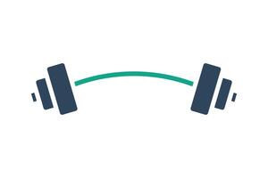 Barbell icon. solid icon style. icon related to gym and fitness. gym elements illustration vector