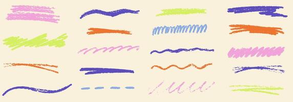 A set of different colored brush strokes vector