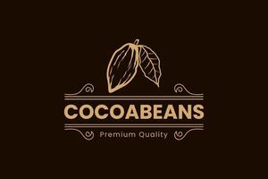 cocoa bean logo icon illustration, simple logo for branding vector