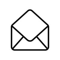 Outline open empty email icon. Editable stroke. Envelope pictogram vector