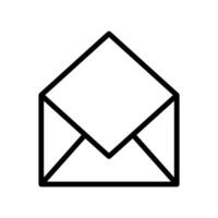 Empty linear email icon. Editable stroke. Open envelope icon, pictogram vector