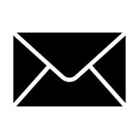 Black email icon. Envelope symbol for website vector