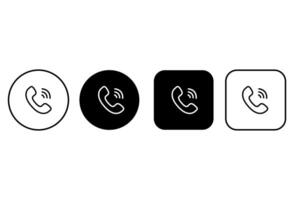 Ringing phone icons buttons. Editable stroke. Phone call icons vector