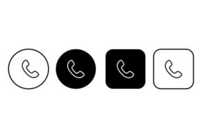 Phone outline icon set buttons. Contact icon. Telephone symbol for website vector
