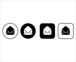 Set of open mail envelope icons for business or for website. Email icon buttons vector