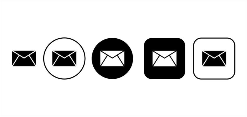Set of mail envelope icons for business or for web. Email icon button sign