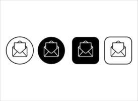 Set of open email envelope icons. Email symbols. Email message buttons vector