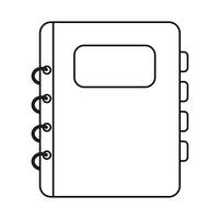 Outline spiral notebook icon with marks. Editable stroke Notebook line icon vector