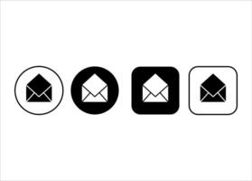 Collection of open empty email envelope icons. Symbols of email. Email message icon vector