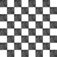 Illustration of a scribble-style chess checkerboard, offering a unique hand-drawn effect. Ideal for creative designs, games, and abstract art projects. Seamless chessboard pattern design. vector