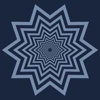 Dark Ten-Pointed Star Mandala Background - Abstract Star Pattern Design vector