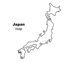 map of Japan drawing. Filled and outlined version. vector