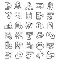 Survey icon set. Containing feedback data collection. vector