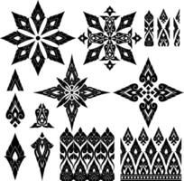 Ornamental Star and Border Thai Patterns Ideal for packaging or event themes and heritage branding vector