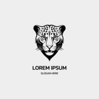 leopard jaguar head modern minimalist logo design vector