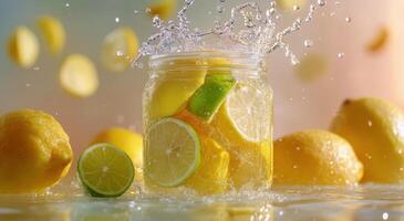 Lemon water splash photo