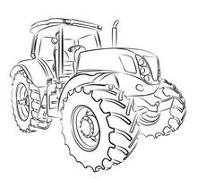 The Tractor Sketch. vector