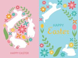 Set of greeting cards with Easter pattern. vector
