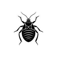Black and white bedbug silhouette vector