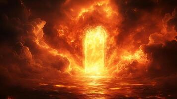 The door to hell, fire, fire and brimstone, hell, hellfire, hell, photo