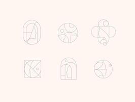 Female silhouettes drawing in minimalist linear art style on light beige background. vector