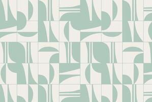 Linear smooth and square abstract pattern drawing with turquoise color on beige background vector