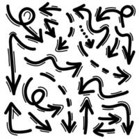 Hand drawn Arrows icons Set. arrow with various directions. vector