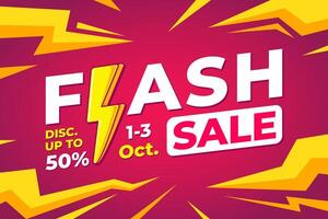 flash sale background template in flat style modern sale banner vector