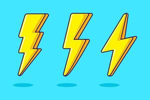 set of lightning illustration. cartoon thunder icon vector
