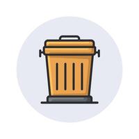 a trash can icon in a circle vector