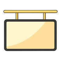 a sign on a white background with a yellow frame vector
