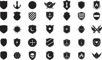 Shields and other symbols set vector