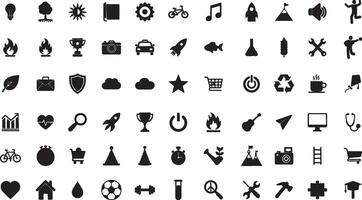A set of black icons on a white background vector