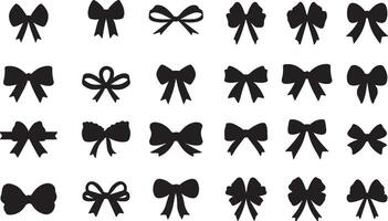 A set of black bows on a white background vector