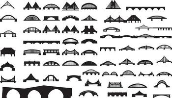 A collection of different types of bridges vector