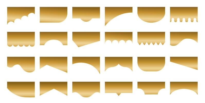 Collection of Golden Ribbon Top Side Border, Divider, Separation Set