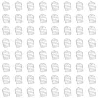 Piece of layered cake. Doodle style. Seamless pattern. vector