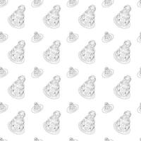 Festive cake with icing and sprinkles. Doodle style. Seamless pattern. vector