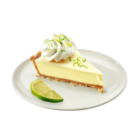 A slice of key lime pie on a plate png