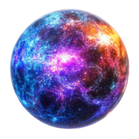 A sphere with a colorful and glowing star png