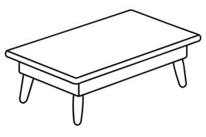 A simple rectangular coffee table vector
