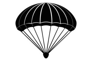 Simple black and white parachute graphic design. vector