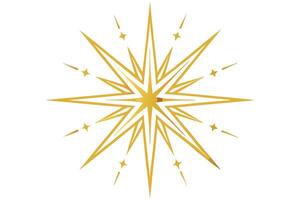 Golden starburst graphic design for holiday projects. vector