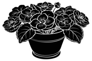 Illustration of a Flowering Plant in a Pot vector
