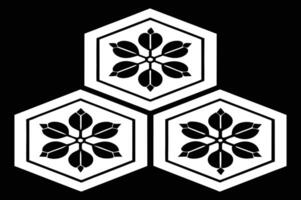 Black and White Geometric Design Featuring Three Hexagons vector