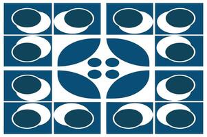 Artistic Abstract Blue Semicircle Pattern for Textiles and Prints vector