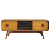 The tv stand is made of wood and has two drawers png